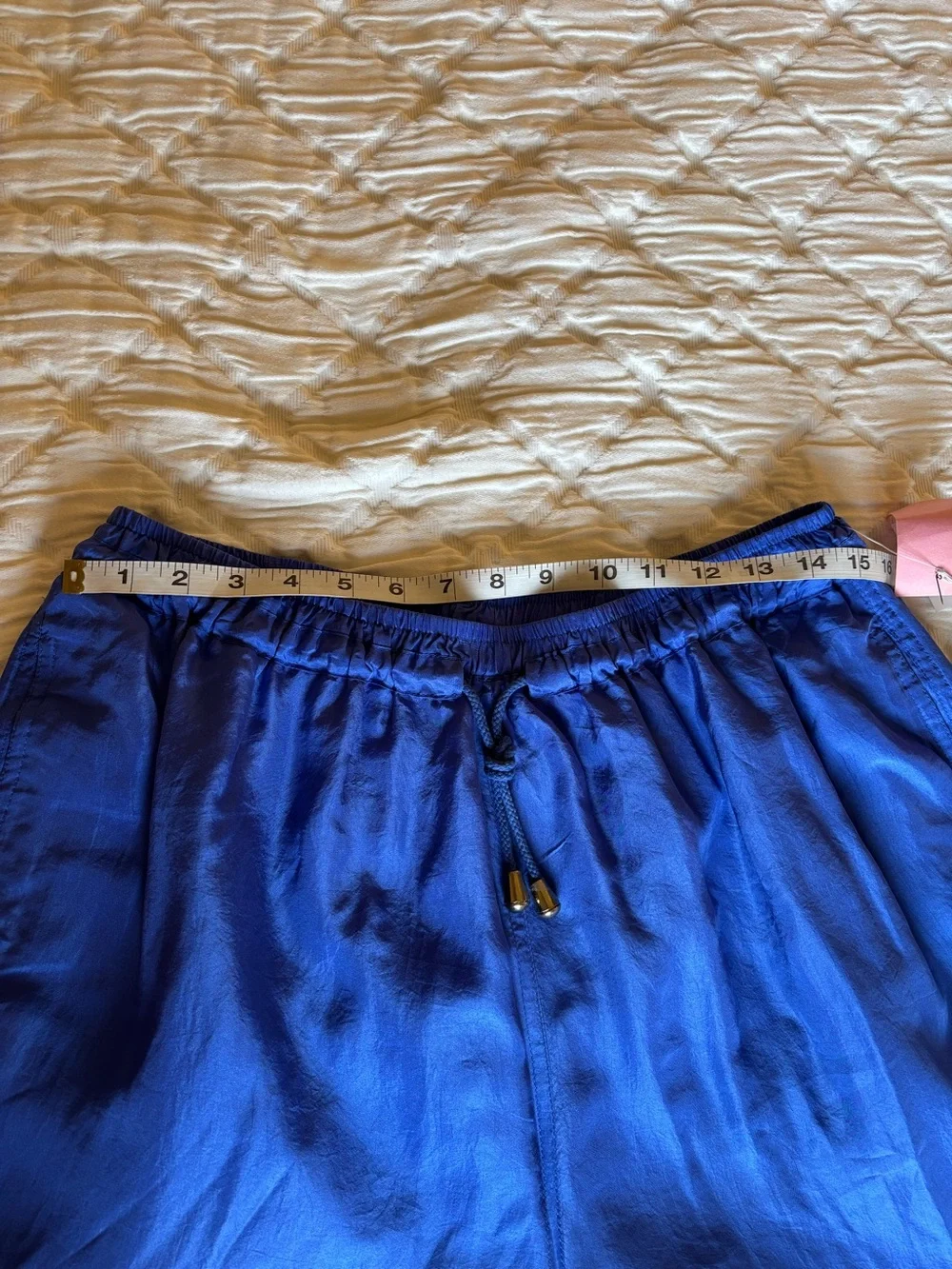 Rare Vintage 80’s Mureli Royal Blue 100% Silk Beaded Track Jacket Set XL NWT